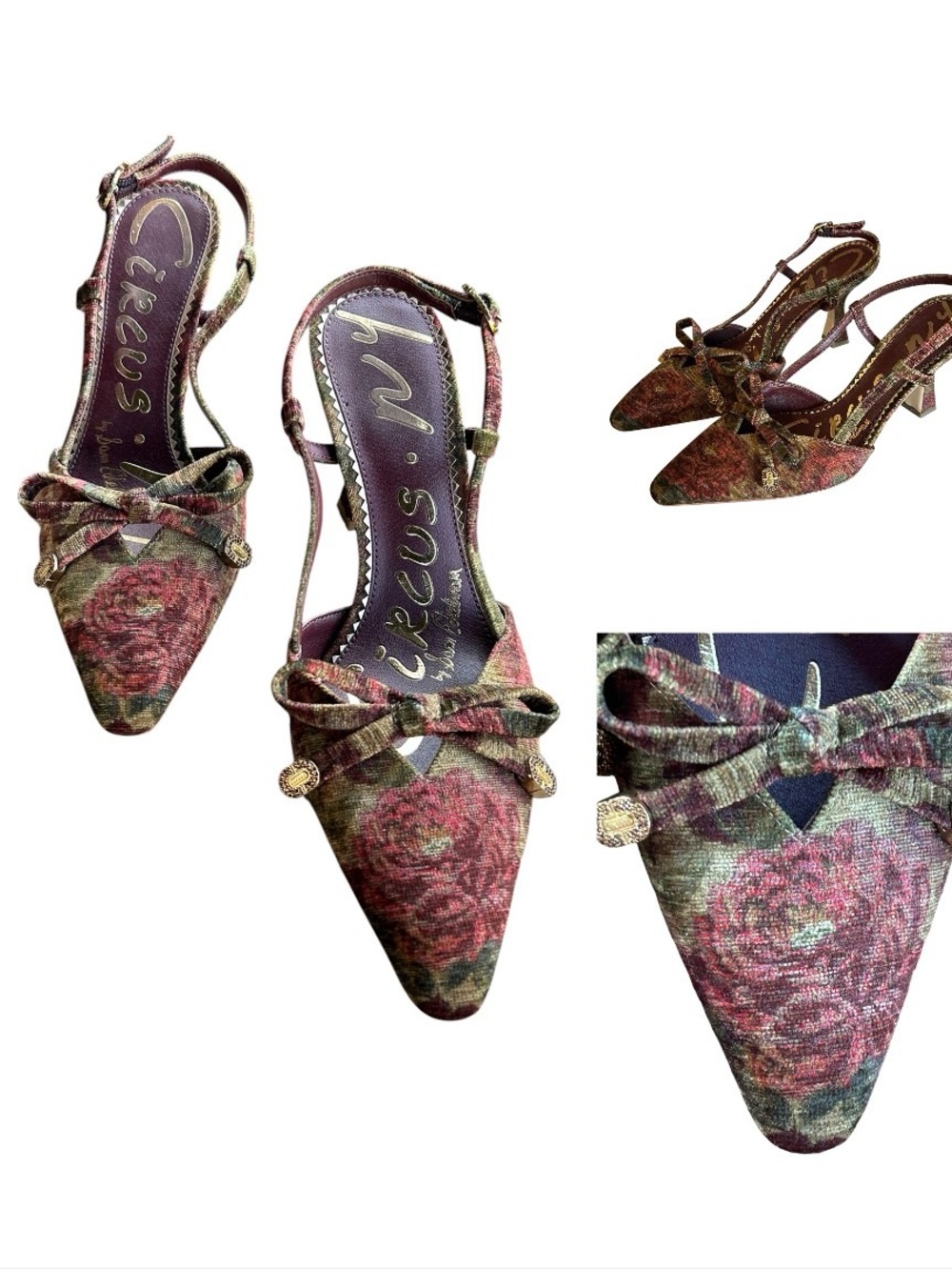 Sam Edelman Monica floral tapestry Slingback Heels